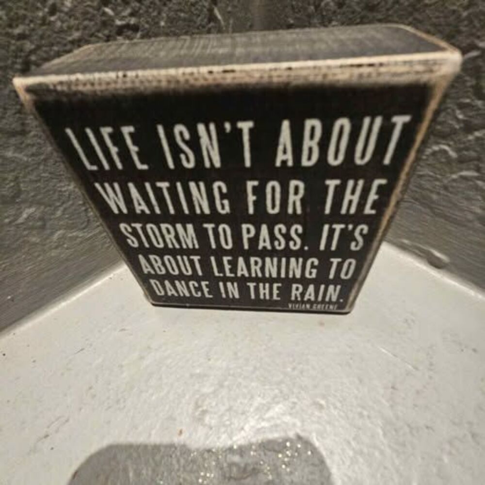 Primitives by Kathy 'Dance in the Rain' Block Sign